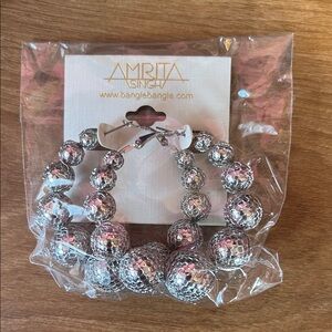 Amrita Singh Sparkling Silver Ball Earrings